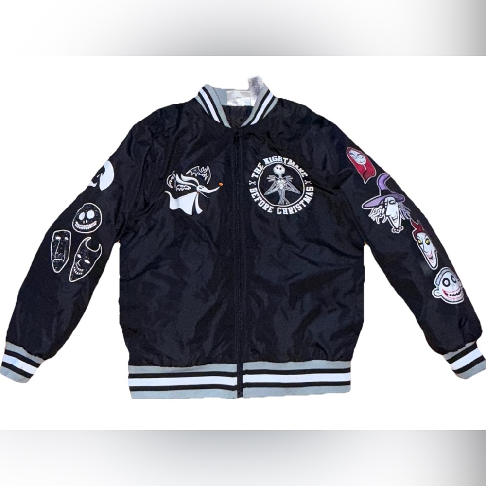 Disney The Nightmare Before Christmas Black Kids Puffer Jacket full zip pockets